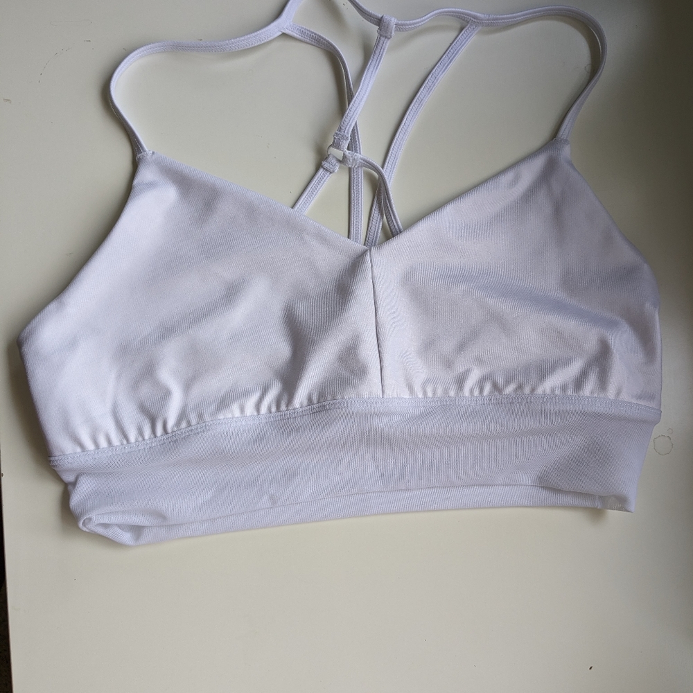 alo yoga lavish bra white large